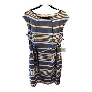 Calvin Klein Blue Gray Midi Sheath Dress